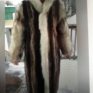Raccoon Fox Fur Coat S/M